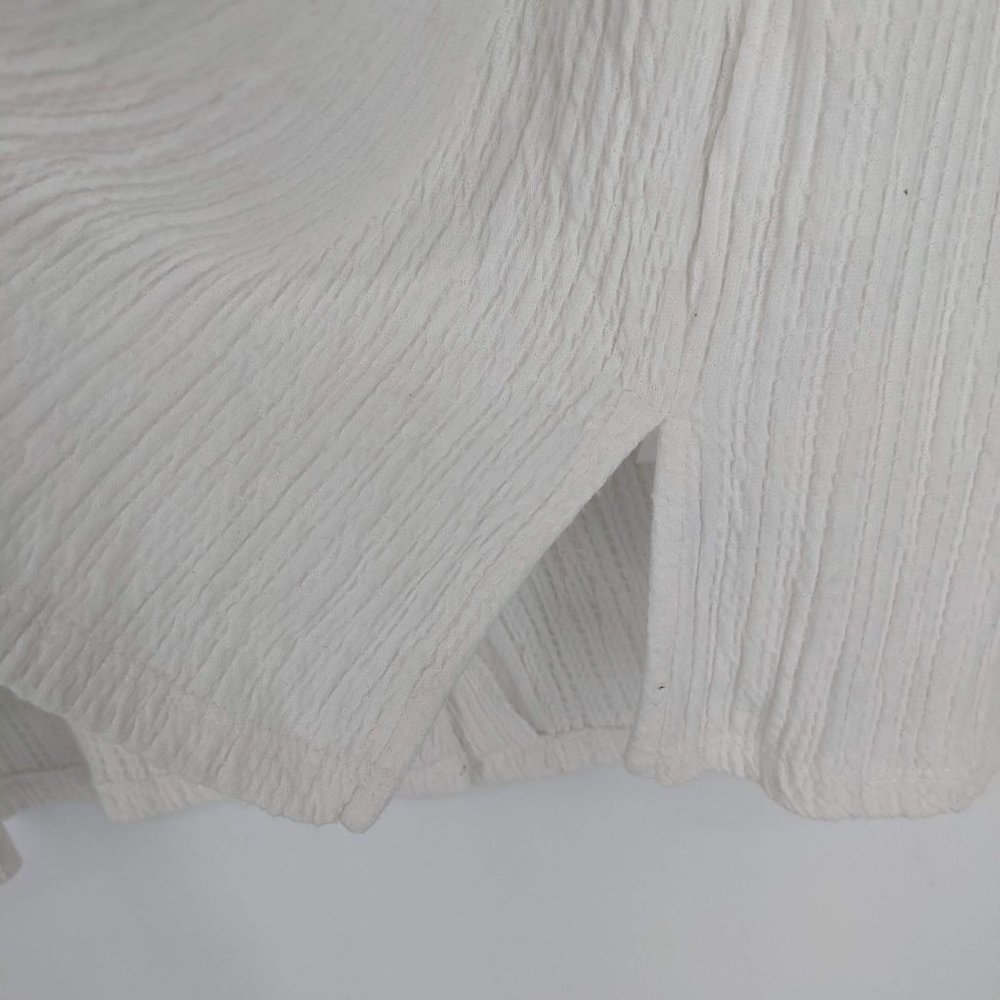 Anthropologie Cream Crepe Wrinkle Knit Button Back Viscose Montauk Tank Top XL - Picture 7 of 13